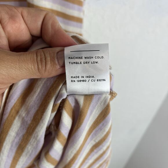 Pact Soho stripe soft spun A-line Tank Dress 100% Organic Cotton Size S Summer - Picture 5 of 5